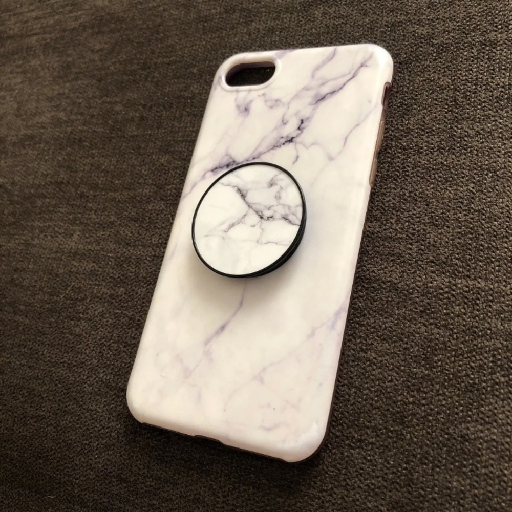 Marble IPhone 6/7/8 case with Pop Socket